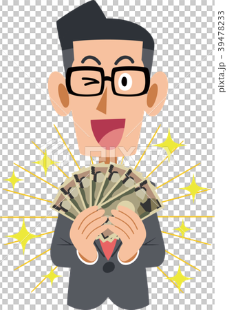 働く男性とお金　眼鏡 39478233
