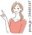 女性　指差し　 39480197