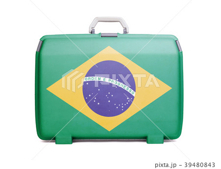Used plastic suitcase with stains and scratches Used plastic suitcase with stains and scratches 39480843