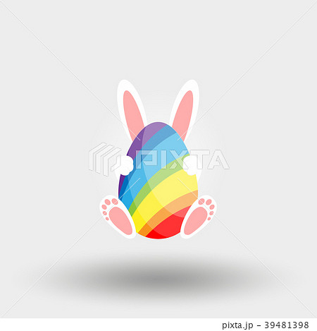 Easter bunny with egg. Icon. Vector. Flat. Easter bunny with egg. Icon. Vector. Flat. 39481398