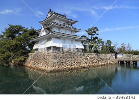 高松城跡の艮櫓、旭橋、中堀 39483143