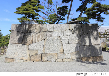 高松城跡の枡形の石組み 39483153