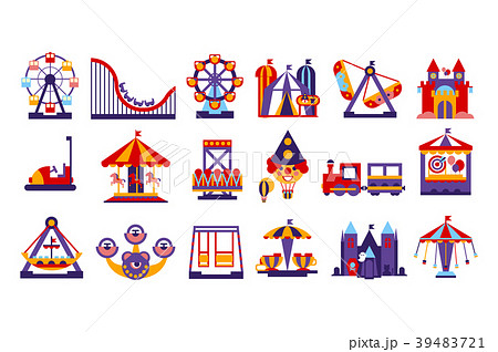 Amusement Park Elements Ferris Wheel Circusのイラスト素材