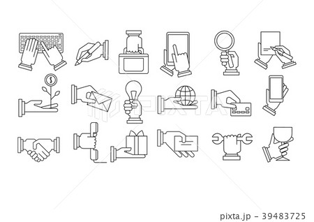 Hand in business situations set, human hand with 39483725