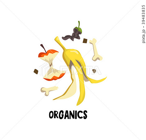 Organic litter bone, peel of banana and stub of 39483835
