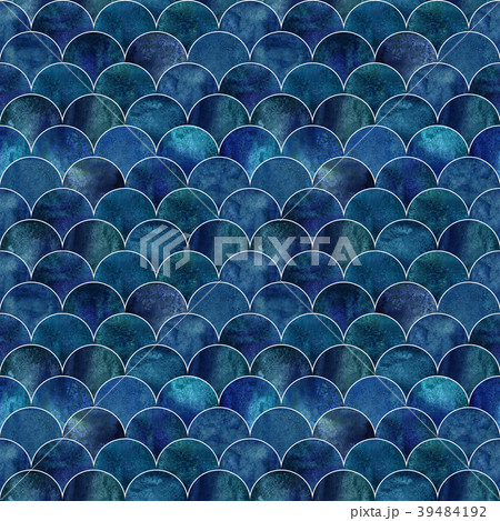 Fish scale wave japanese seamless pattern 39484192