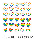Set of hand drawn sketched Rainbow Heart Shape  39484312
