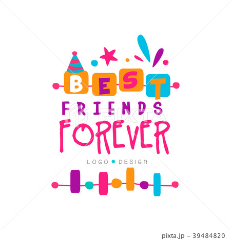 Best Friend Forever Logo Template With Letteringのイラスト素材