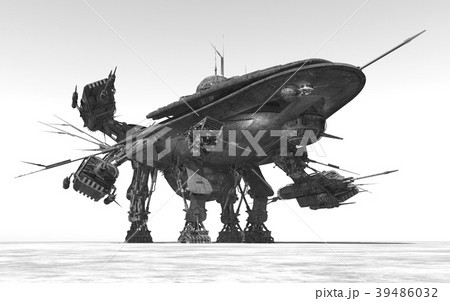 Huge spacecraft in a landscape Huge spacecraft in a landscape 39486032
