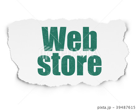 Web development concept: Web Store on Torn Paper 39487615