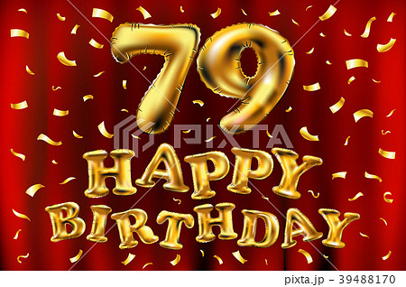 vector happy birthday 79 celebration gold balloons 39488170