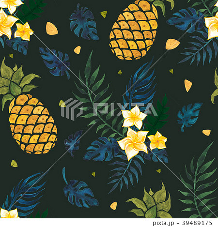 Seamless Tropical pattern of Palm leaf. Abstract 39489175