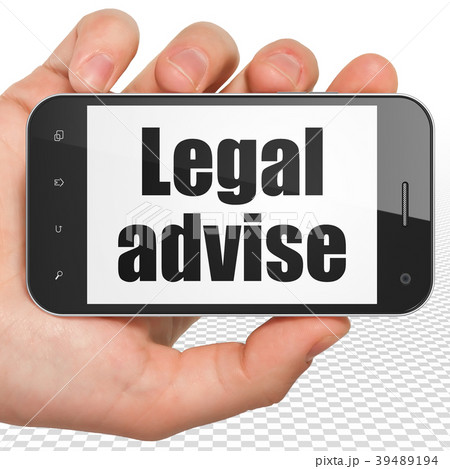 Law concept: Hand Holding Smartphone with Legal 39489194