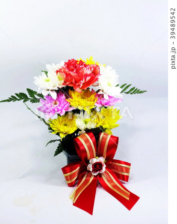 Beautiful flowerpot is isolated on white paper  39489542