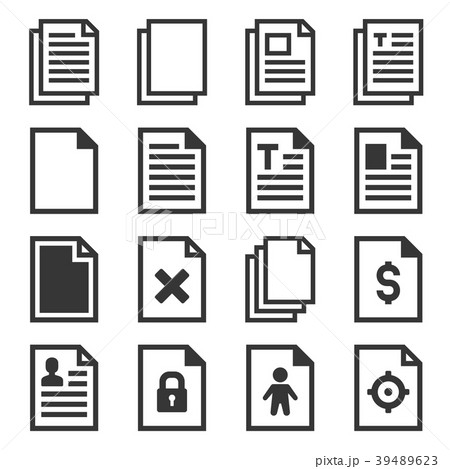Document Icons Set on White Background. Vector Document Icons Set on White Background. Vector 39489623