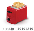 Red toaster with toasted bread  39491849