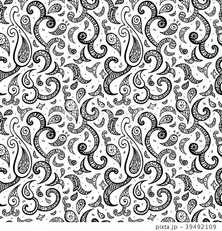 Paisley background. Hand Drawn ornament. 39492109