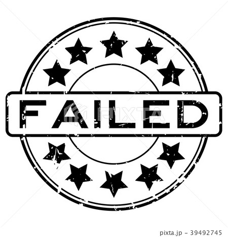 Grunge black fail wording round rubber seal stamp 39492745