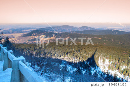 Winter landscape around Jested with mountain and Winter landscape around Jested with mountain and 39493192