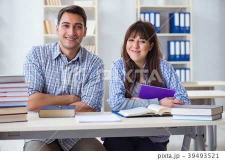 Students sitting and studying in classroom college 39493521