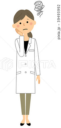 白衣の女性　困る 39493992