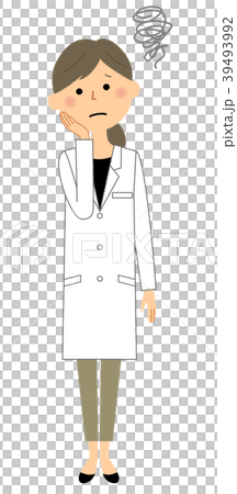 白衣の女性　困る 39493992