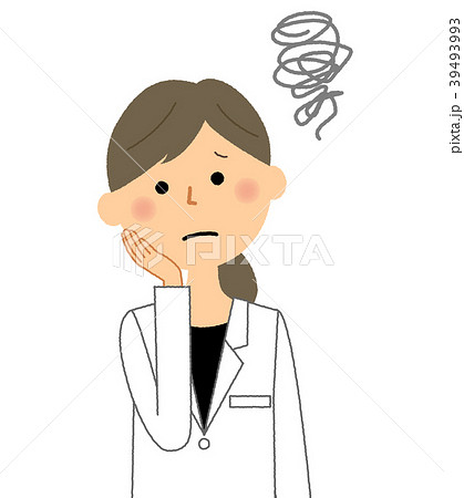 白衣の女性　困る 39493993