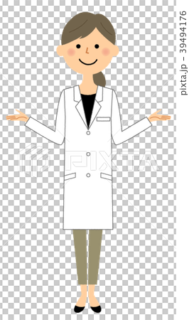 Women's white coat spread out both hands Women's white coat spread out both hands 39494176