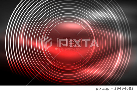 Circular glowing neon shapes, techno background Circular glowing neon shapes, techno background 39494683