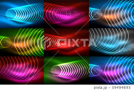 Collection of abstract backgrounds, glowing 39494693
