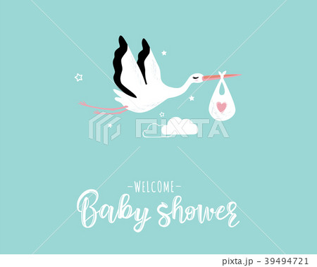 Vector illustration of a baby shower Invitation  39494721