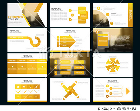 Yellow Abstract presentation templates Infographic 39494792