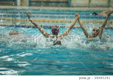 synchronized swimming victory splashes of success 39495291