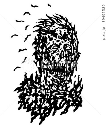 Decayed head of zombie. Vector illustration. 39495589