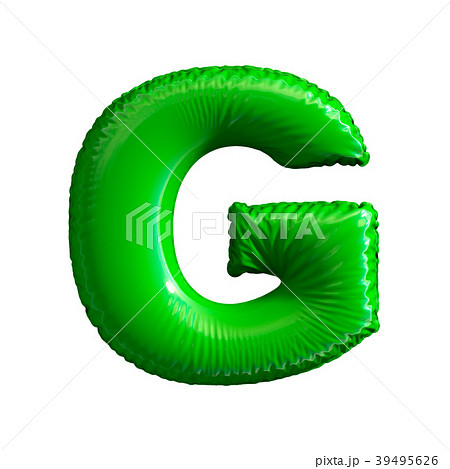 Green letter G made of inflatable balloon isolated 39495626