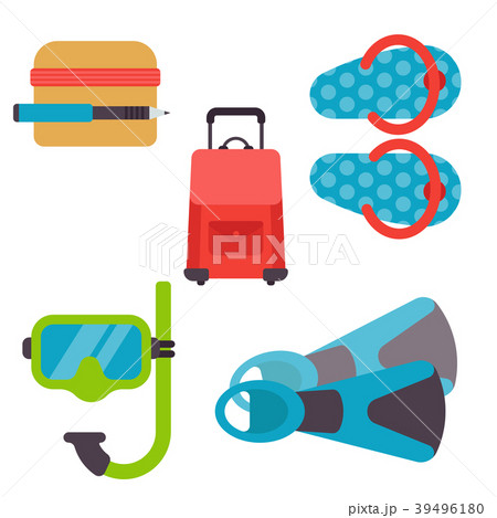Airport travel icons flat tourism suitcase 39496180