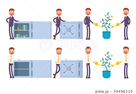 stands at the open safe full of money, the safe i stands at the open safe full of money, the safe i 39496310