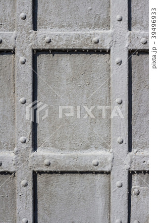 Old vintage metal door with square pattern 39496933
