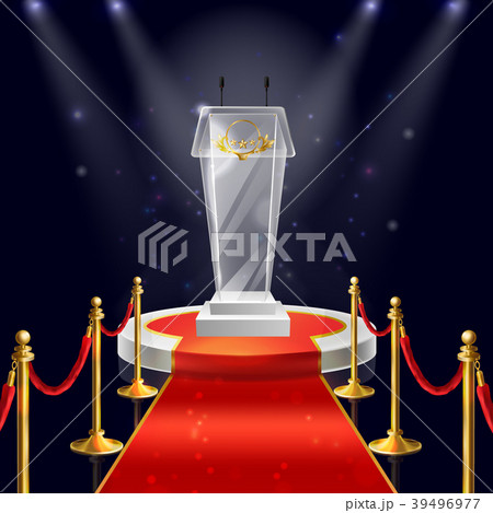 Vector podium with glass tribune for speaking 39496977