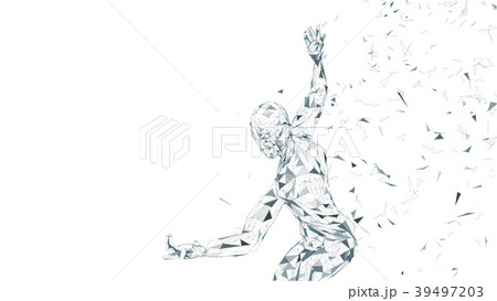 Conceptual abstract man ready to fight. Connected 39497203