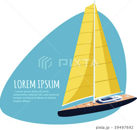 Yacht club sticker with sail boat Yacht club sticker with sail boat 39497692