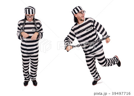 Prison inmate isolated on the white background 39497716