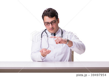 Young male doctor isolated on white background 39497954