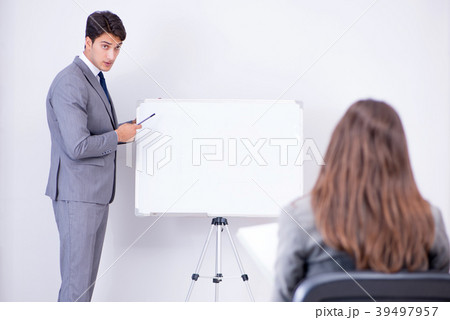 Business presentation in the office with man and 39497957
