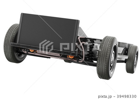 Chassis frame car with black radiator, close view 39498330