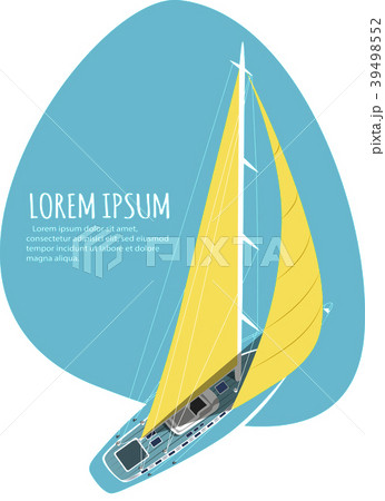 Yacht club sticker with sail boat Yacht club sticker with sail boat 39498552