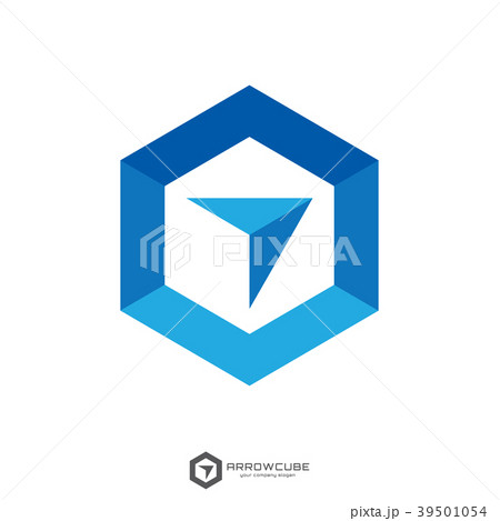 hexagon forward box arrow, abstract polygon logo hexagon forward box arrow, abstract polygon logo 39501054