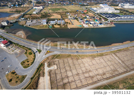 東京オリンピックサーフィン会場の町千葉県一宮町と長生村の海岸付近を空撮 東京オリンピックサーフィン会場の町千葉県一宮町と長生村の海岸付近を空撮 39501132