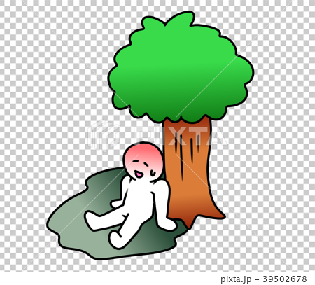木陰で休む人のイラスト素材