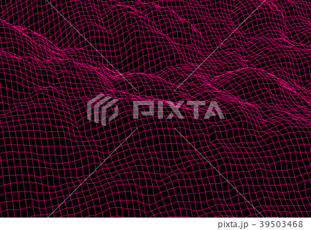 Digital landscape with mountains made of line grid 39503468
